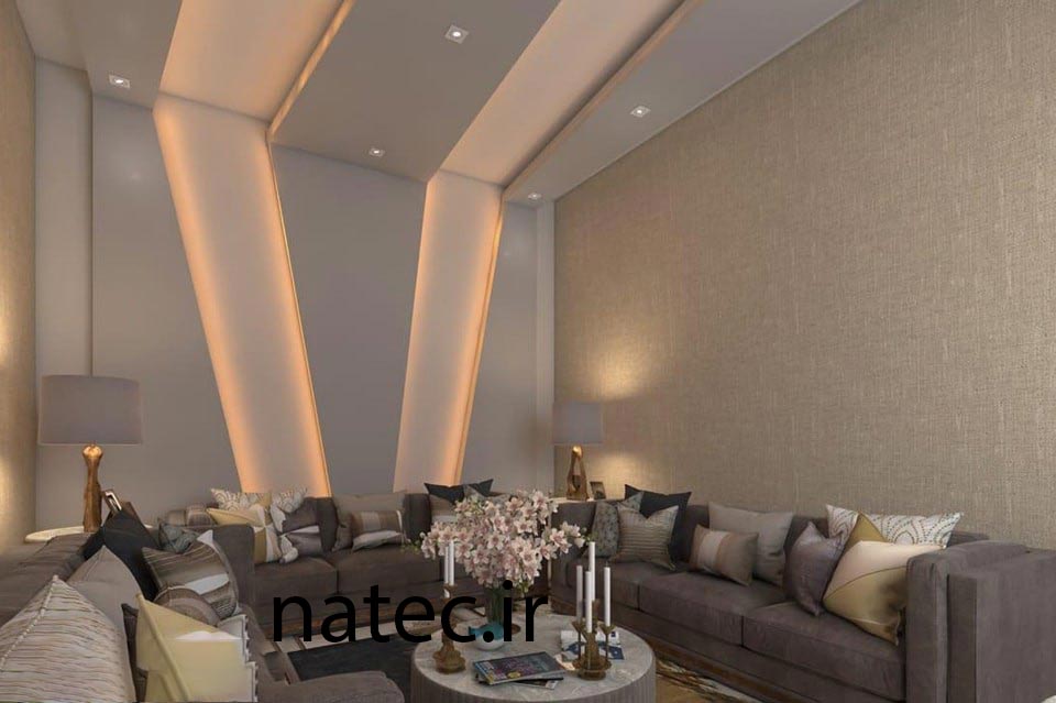 طرح برای کناف سقف پذیرایی و اتاق