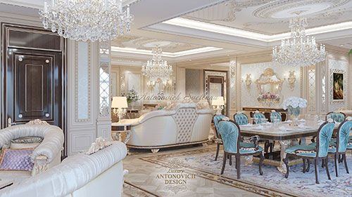 طراحی داخلی منزل مسکونی به سبک کلاسیک
