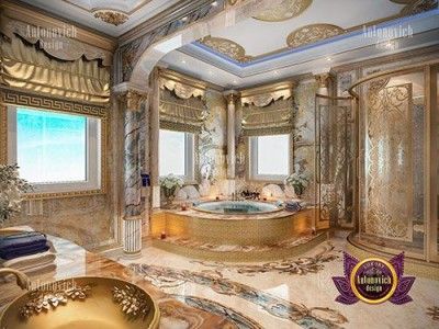 دکوراسیون حمام جکوزی و باکس دوش لاکچری