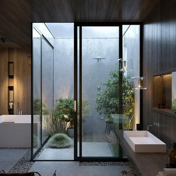 طراحی حمام دوش وان08