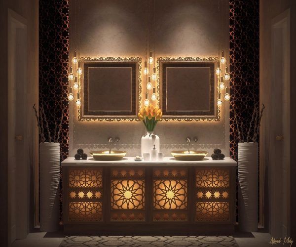 طراحی دو روشویی در حمام26