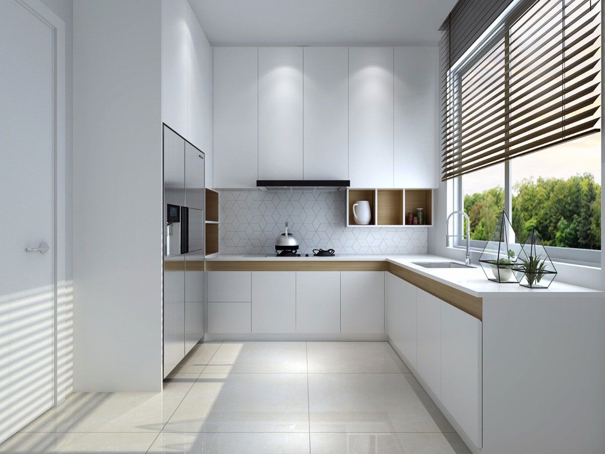 آشپزخانه با دو دیوار کابینت خور