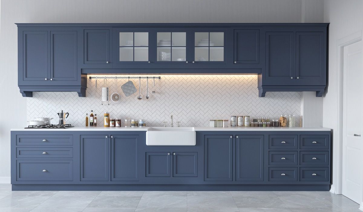 آشپزخانه تک دیوار کابینت