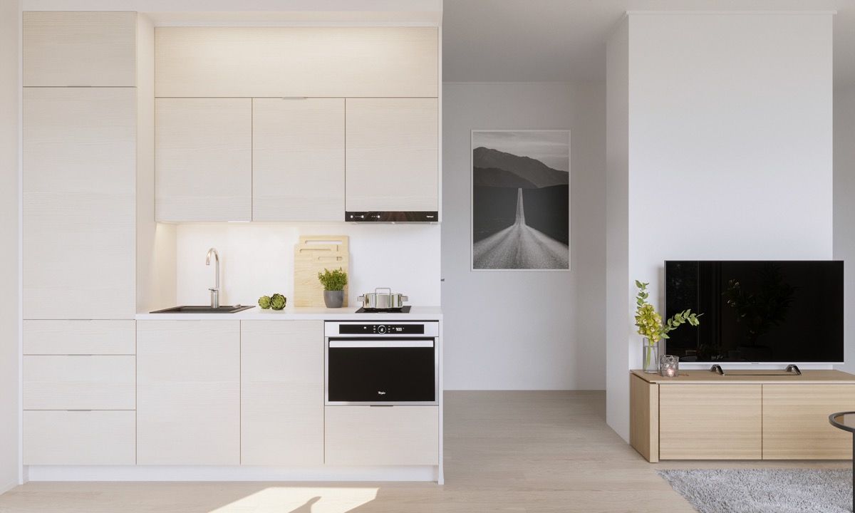 آشپزخانه تک دیوار کابینت