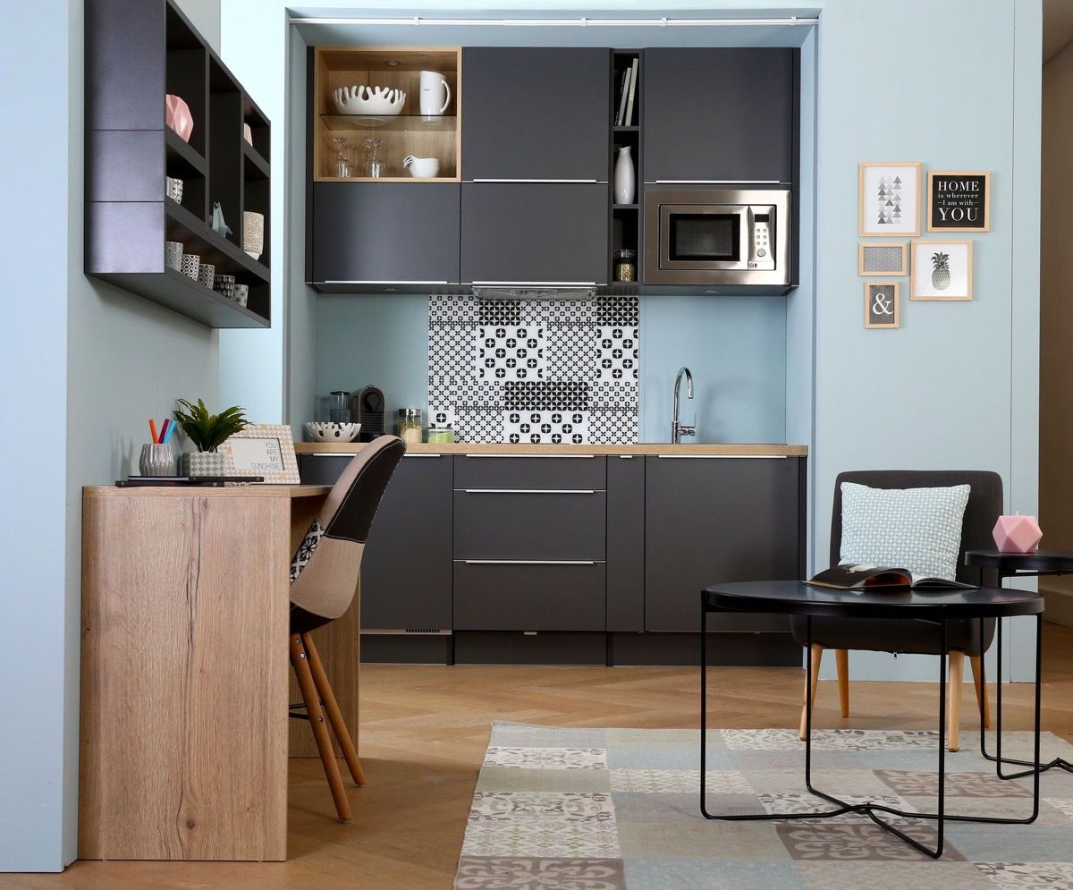 آشپزخانه تک دیوار کابینت