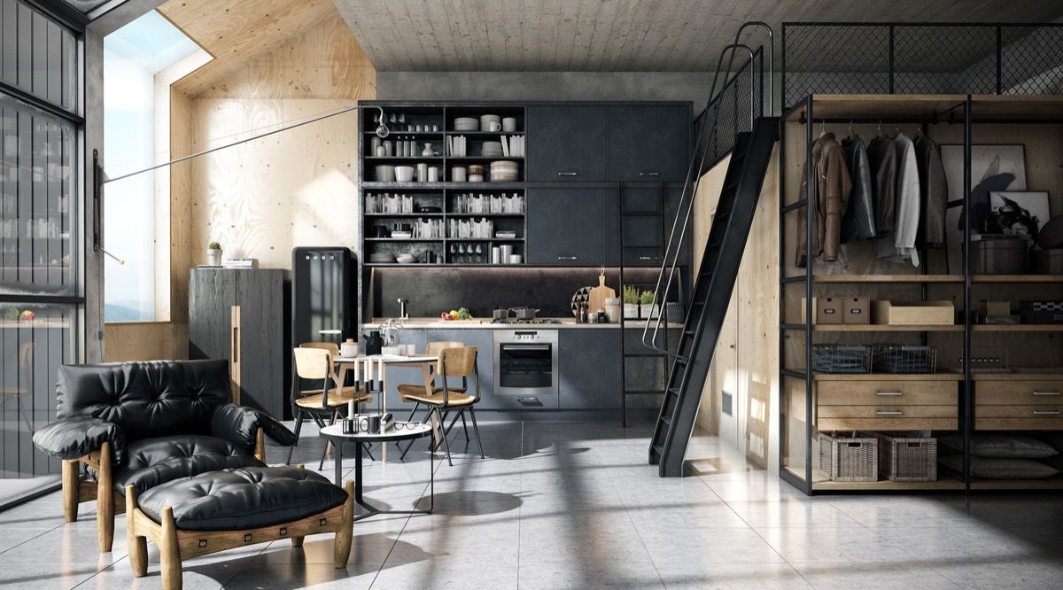 آشپزخانه تک دیوار کابینت