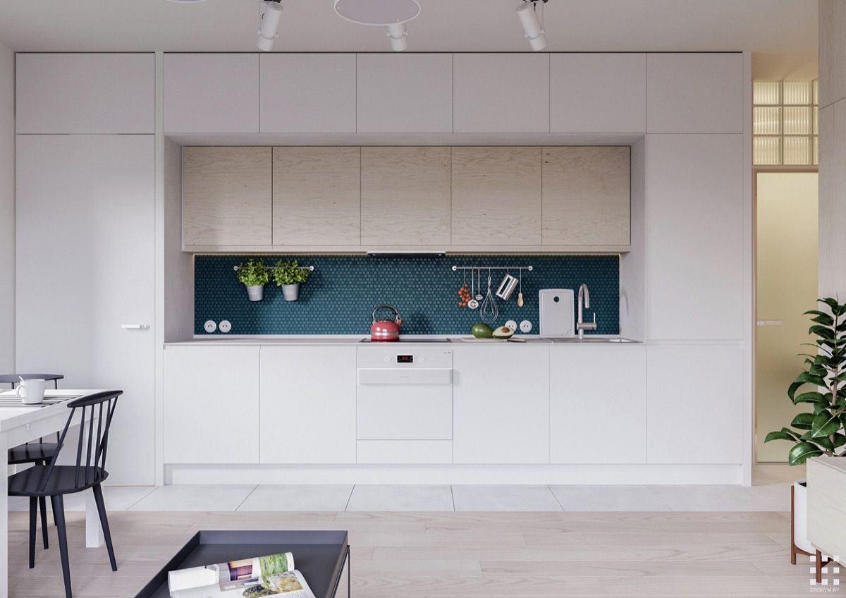 آشپزخانه تک دیوار کابینت