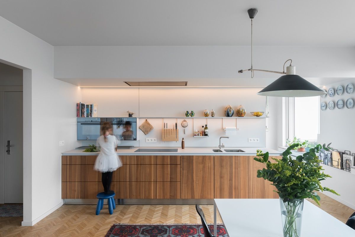 آشپزخانه تک دیوار کابینت