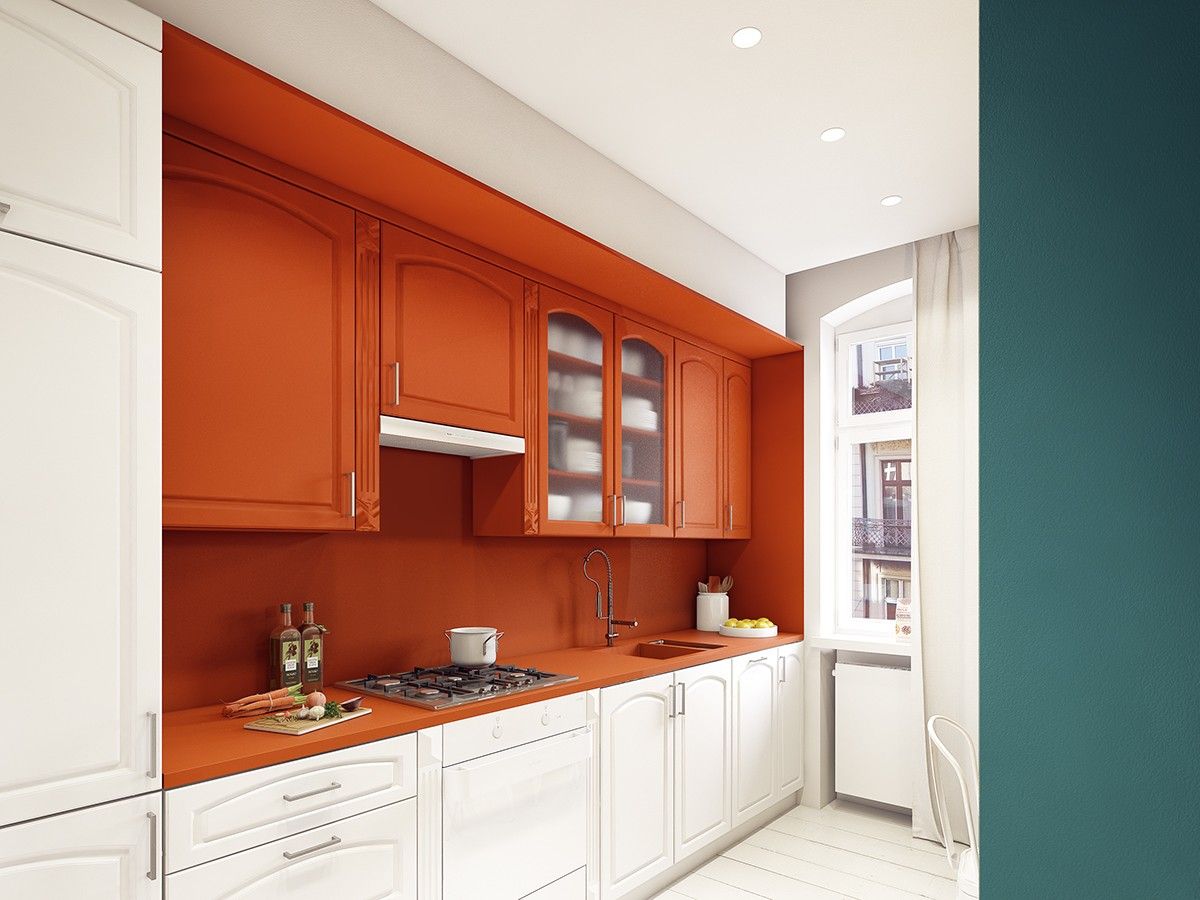 آشپزخانه تک دیوار کابینت