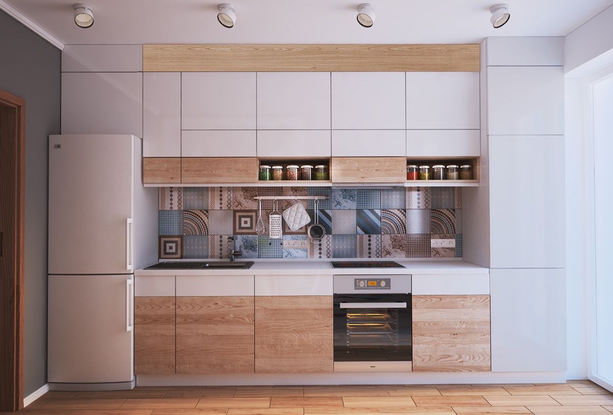 آشپزخانه تک دیوار کابینت