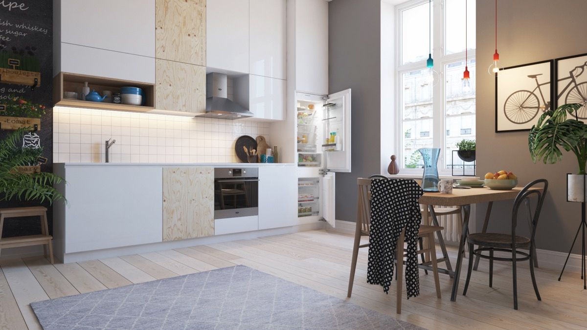 آشپزخانه تک دیوار کابینت