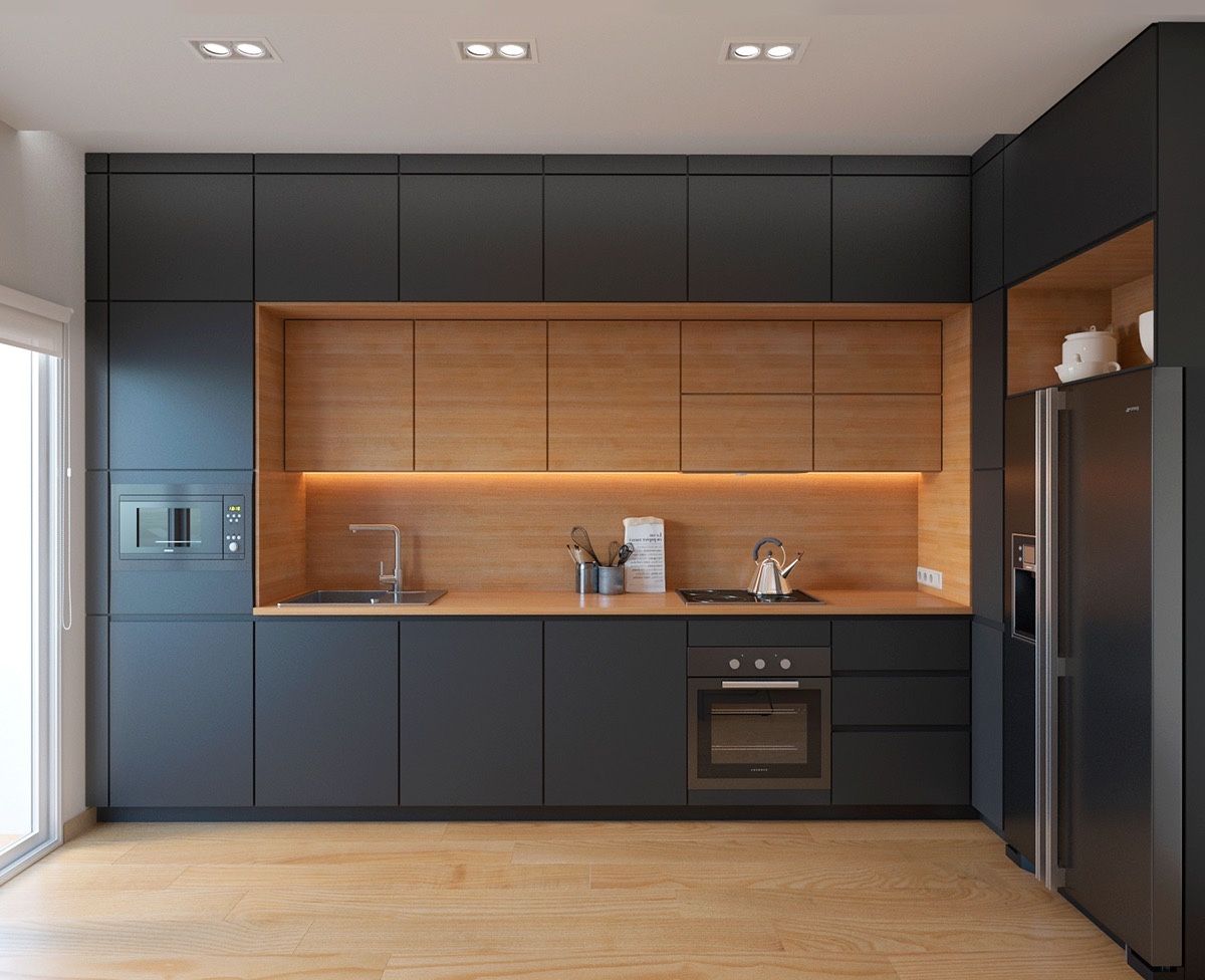آشپزخانه تک دیوار کابینت