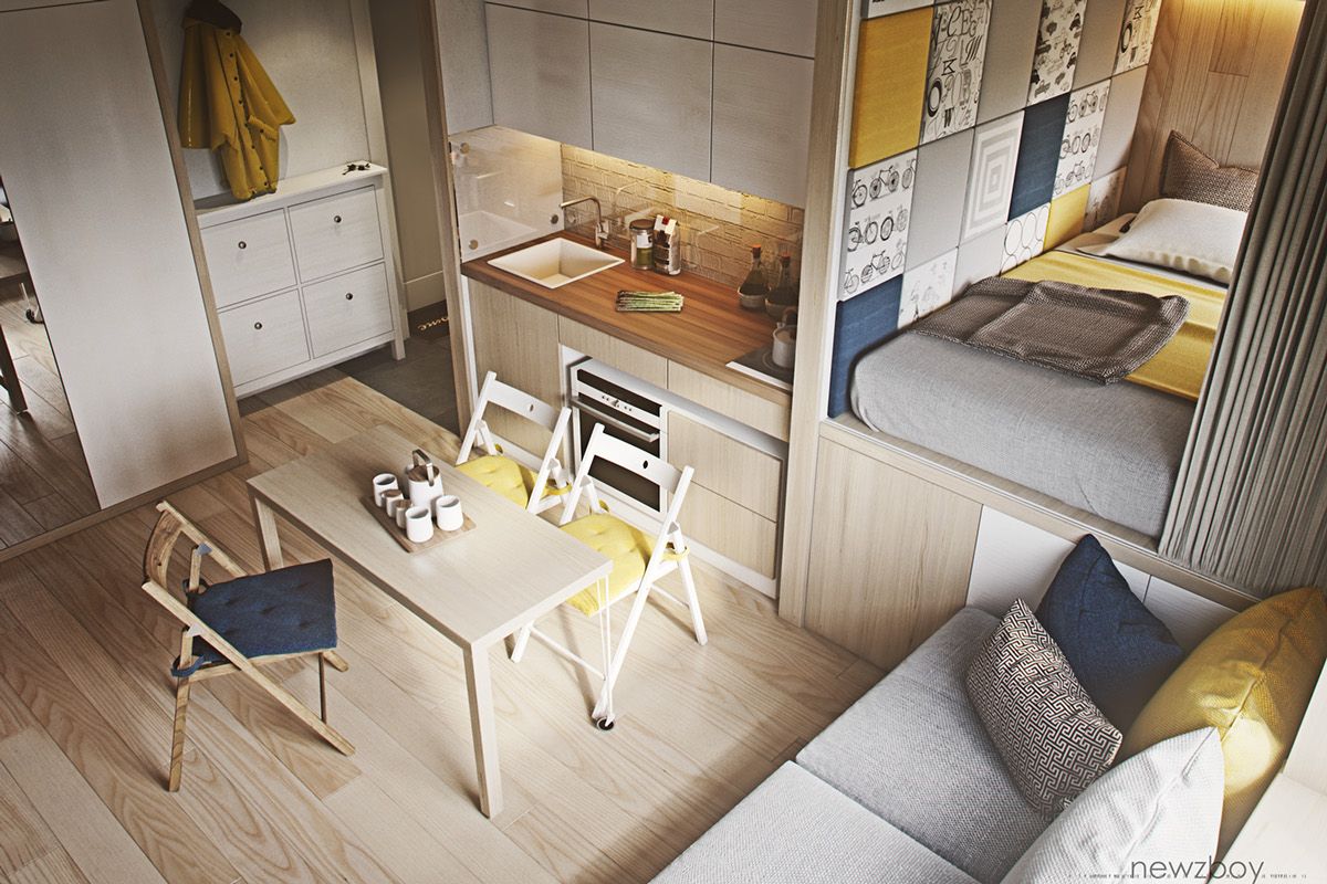 آشپزخانه تک دیوار کابینت