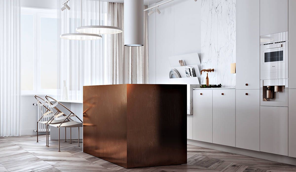طرح کابینت آشپزخانه مسی زیبا