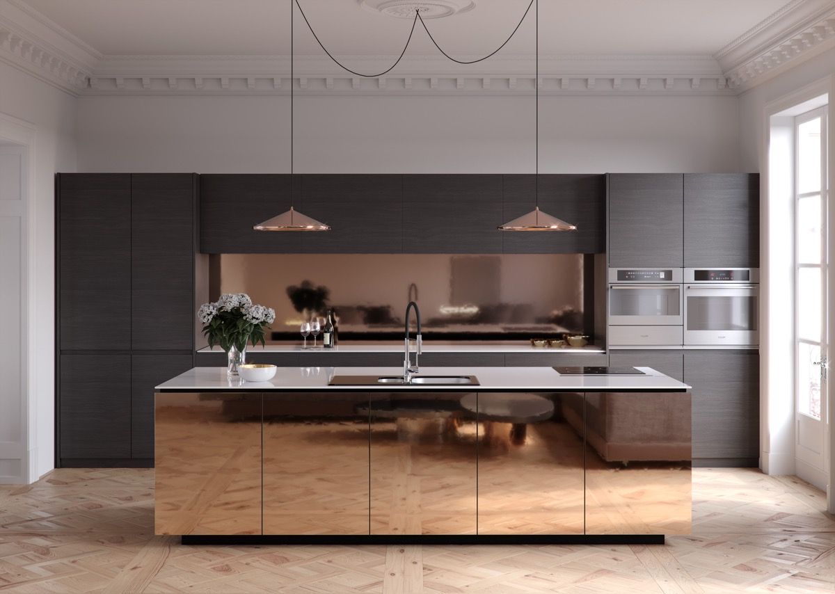 طرح کابینت آشپزخانه مسی زیبا