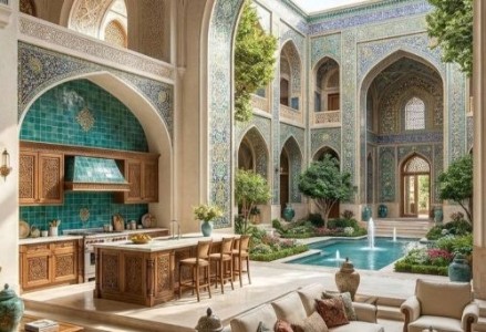 طراحی عمارت ۱۰۰۰ متری با سبک سنتی ایرانی